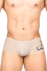 Beige men’s briefs private structure brut4390 bare hipster with a black geometric logo on the side