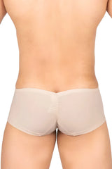 Beige stretchy briefs with ruched back design from private structure brut4390 bare hipster in nude color