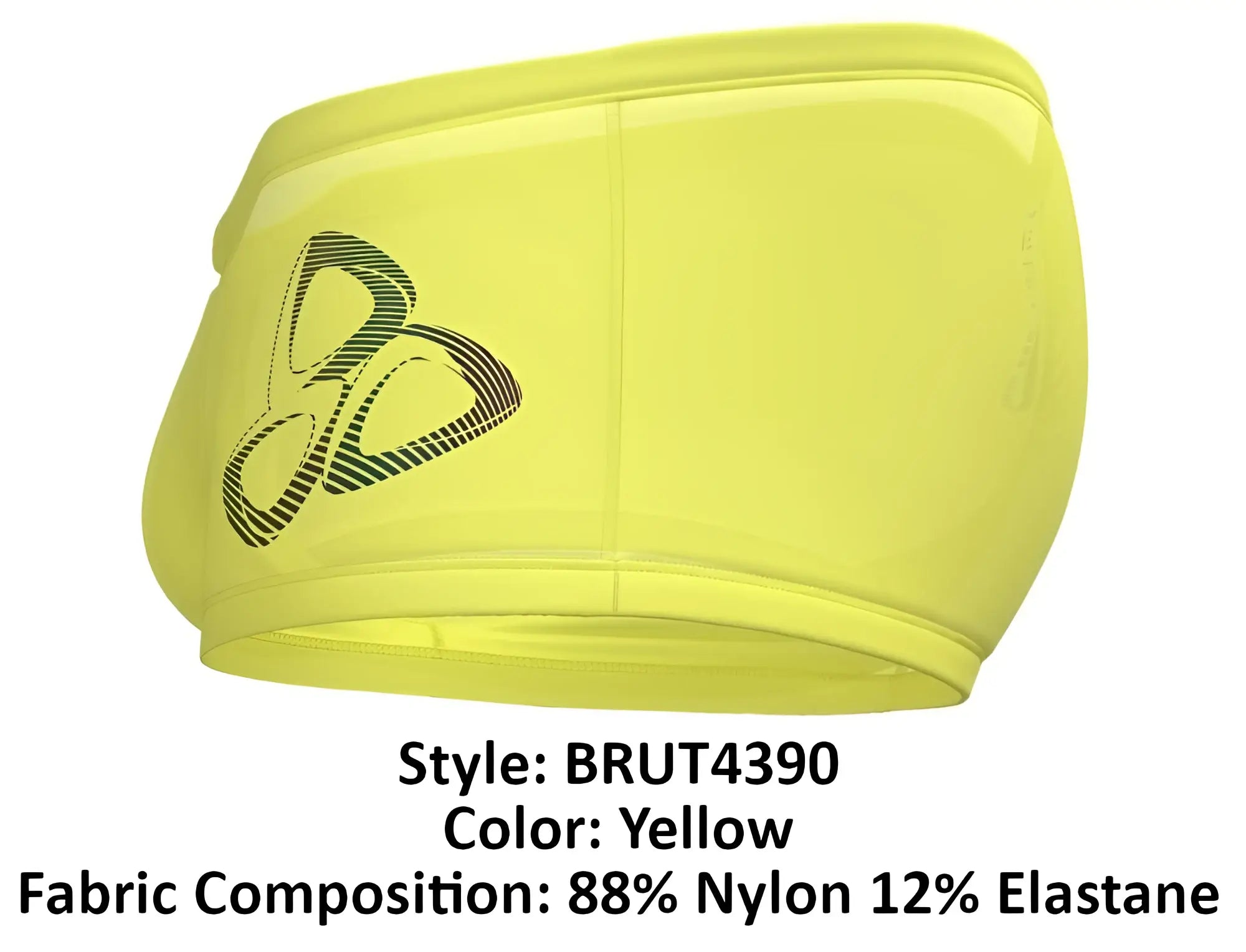 Bright yellow private structure brut4390 bare hipster athletic shorts with sleek form fitting design and black side logo