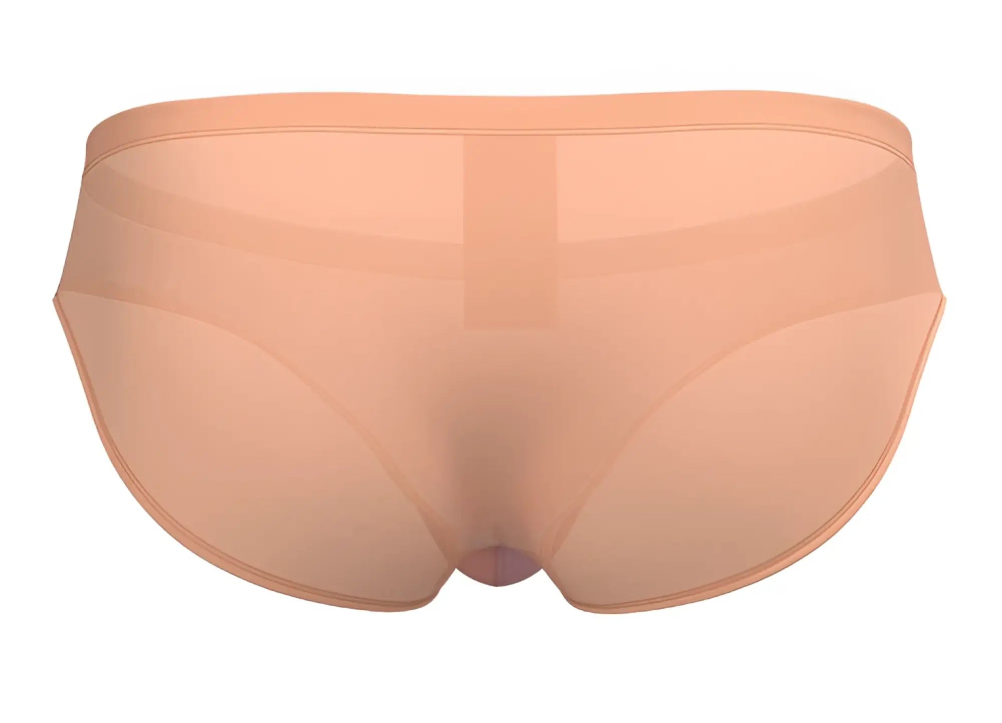 Peach-colored sheer brief private structure brut4392 bare bikini in smooth form-fitting orange fabric