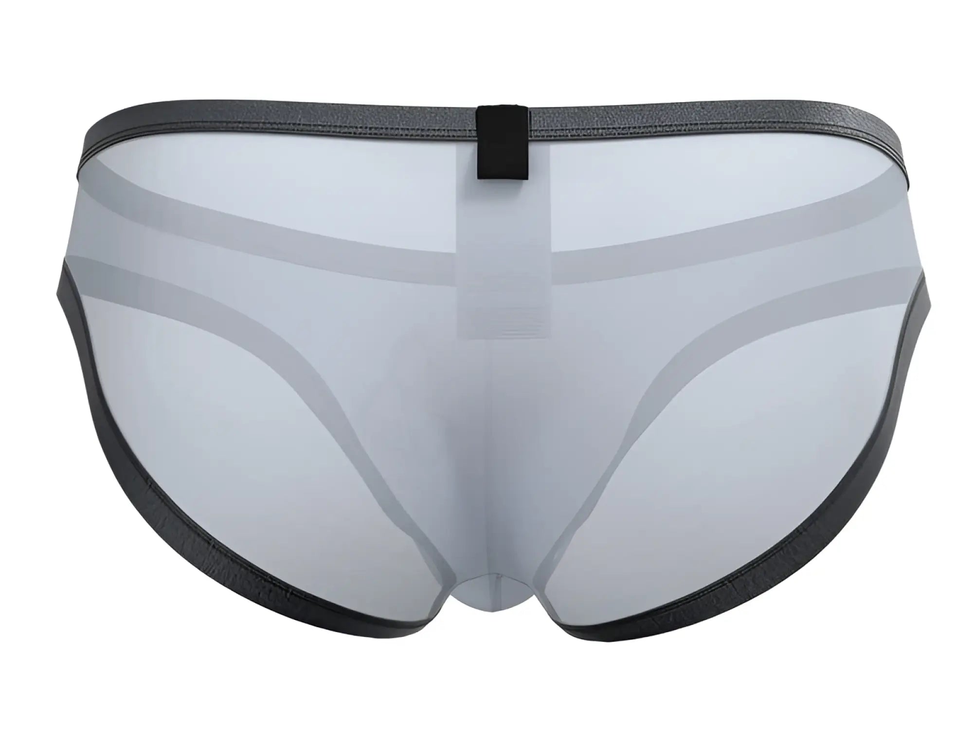 Private structure brut4393 bare bikini briefs in lilac transparent gray mesh with black elastic trim and central black tab