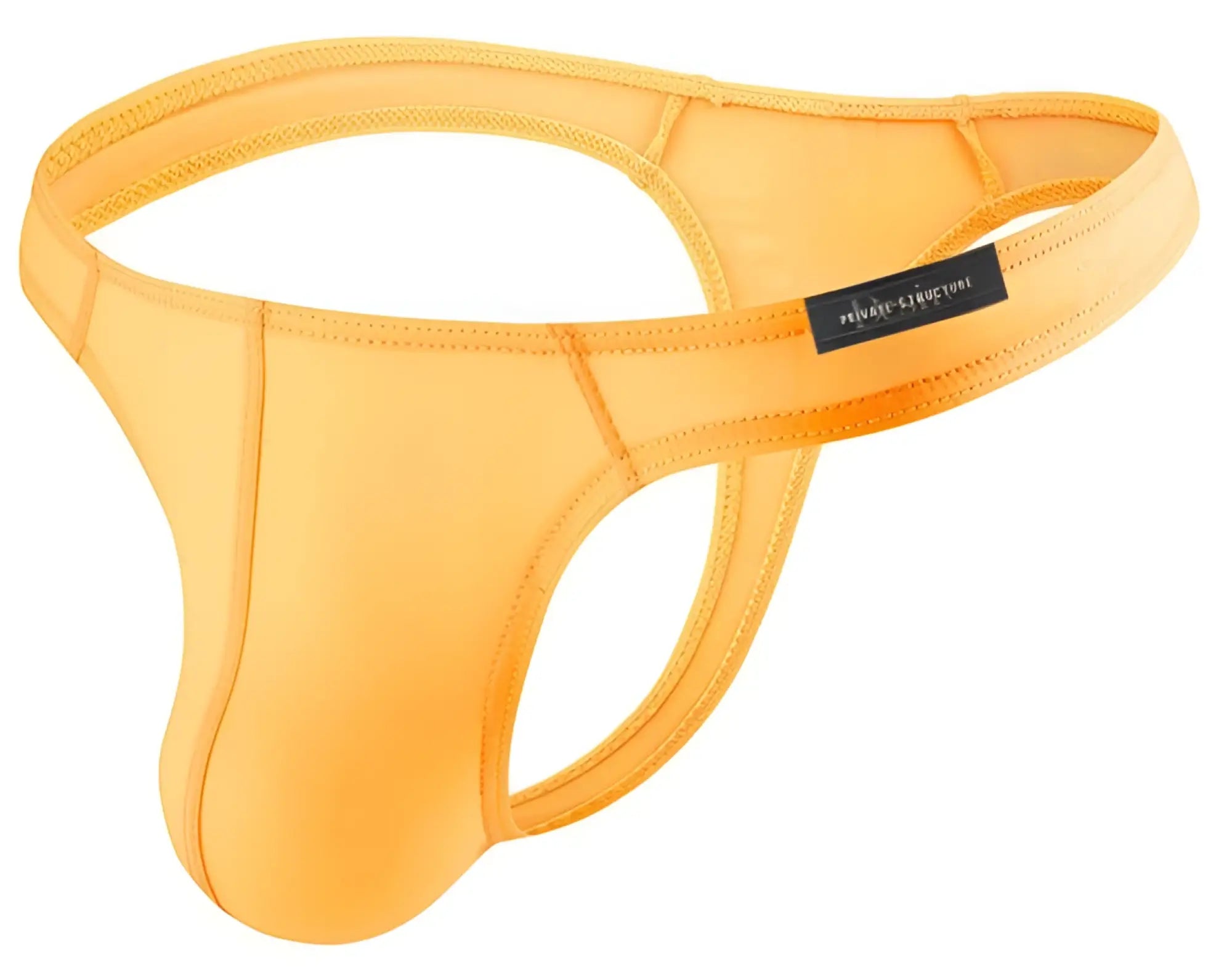 Private structure dgemu3545bt desire glaze thong in vibrant orange smooth elastic fabric with reinforced stitching