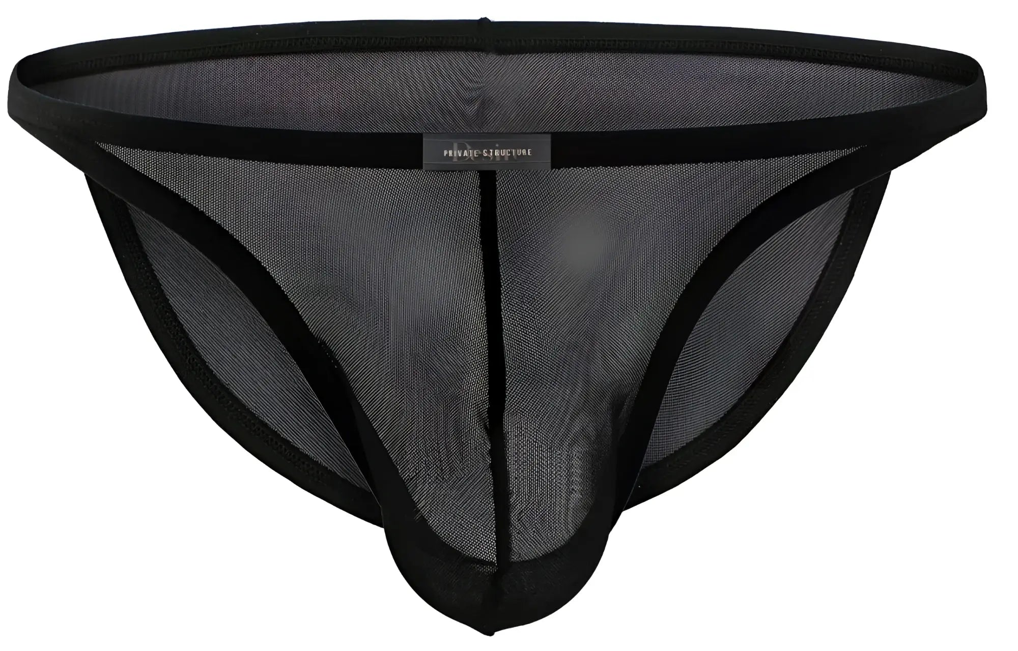 Black mesh thong with reinforced elastic trim and central seam from Private Structure desire intima low rise bikini collection