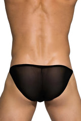 Black sheer mesh low rise bikini briefs by private structure in desire intima collection for comfortable everyday wear