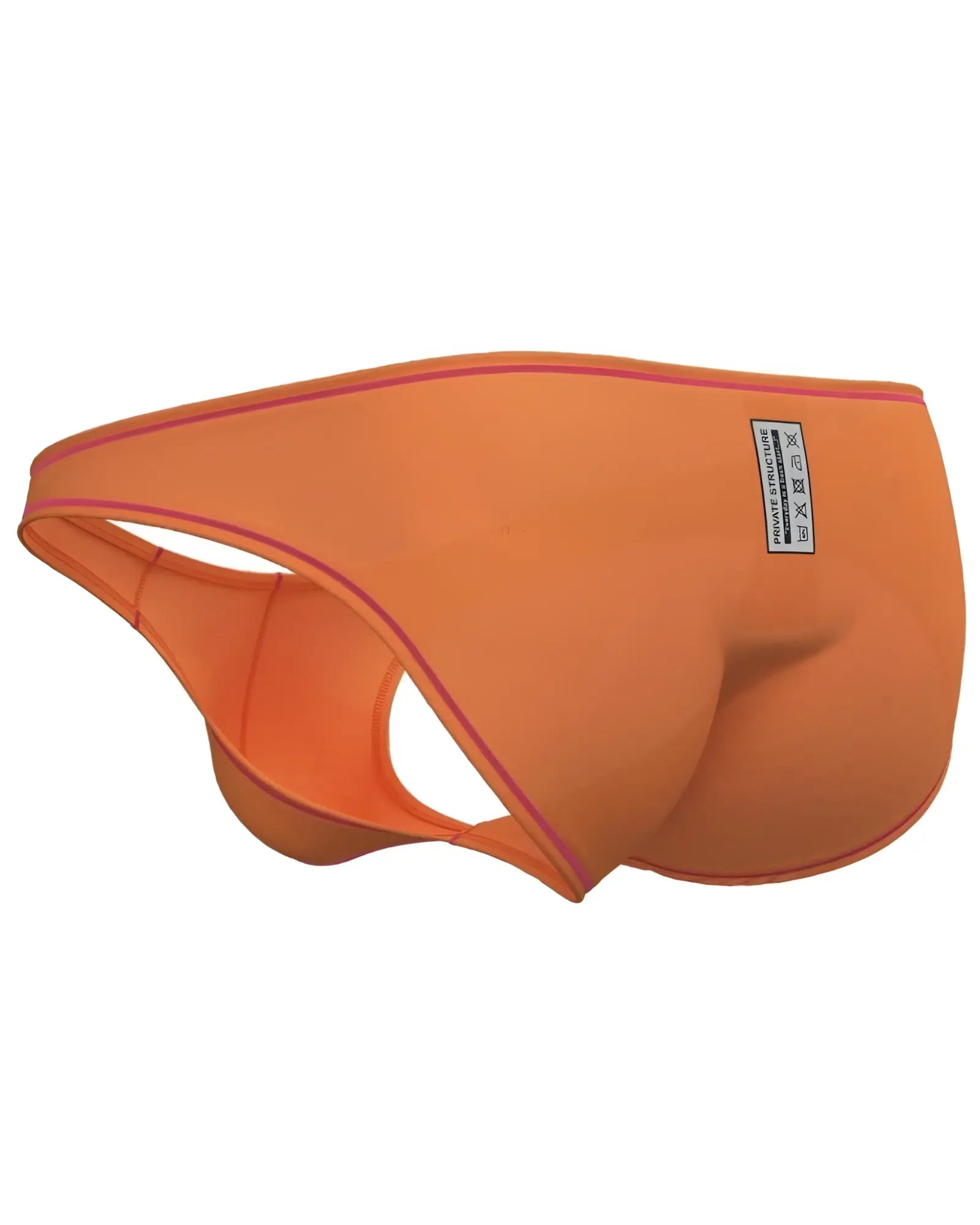 Bright orange private structure epus4563 prime eutopia bikini briefs with subtle pink trim along the edges