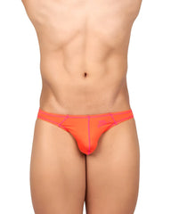 Vibrant orange private structure epus4563 prime eutopia men’s thong with pink trim and subtle waistband branding