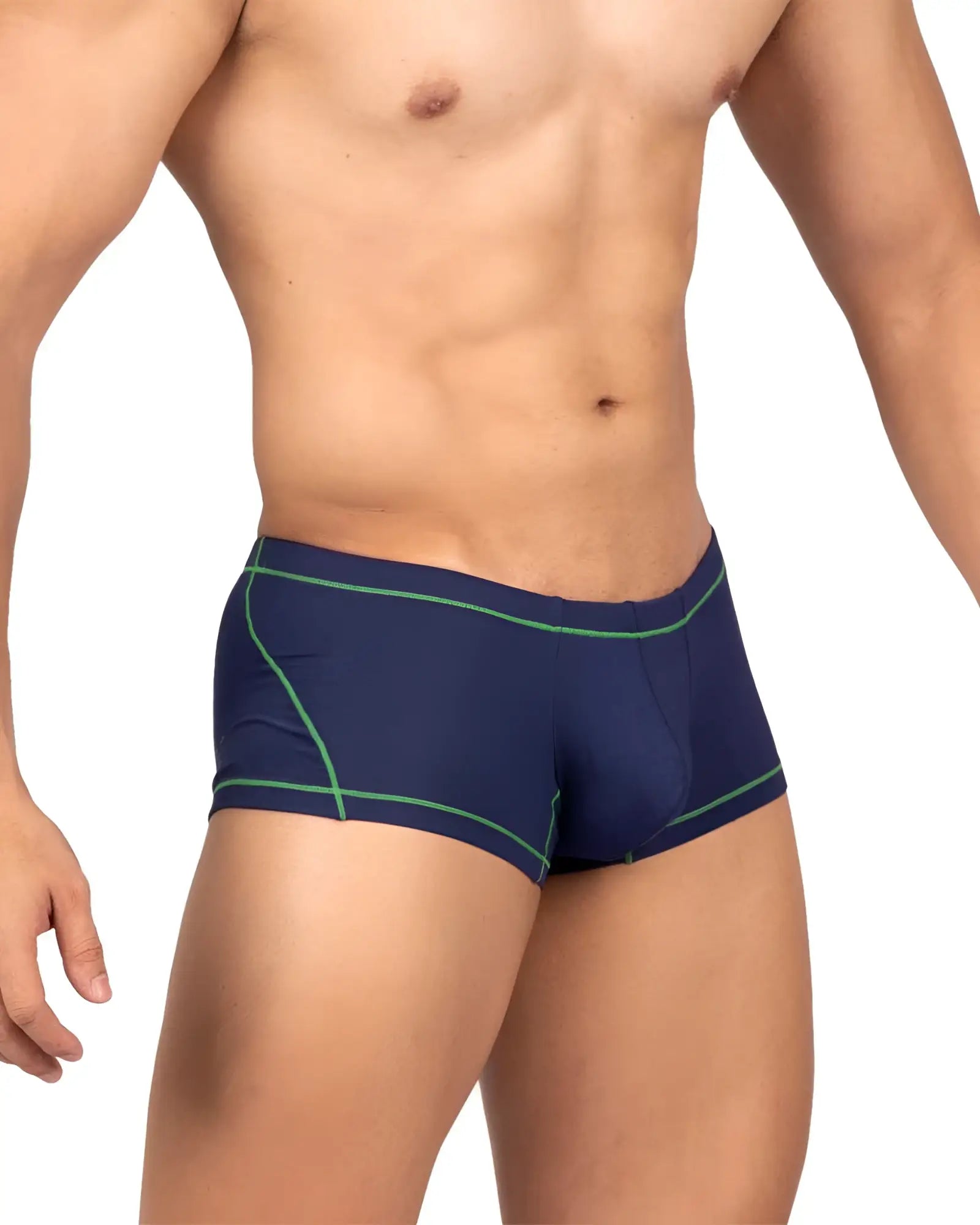 Navy blue briefs with green trim from Private Structure EPUS4570 prime elysian hipster for comfortable everyday wear