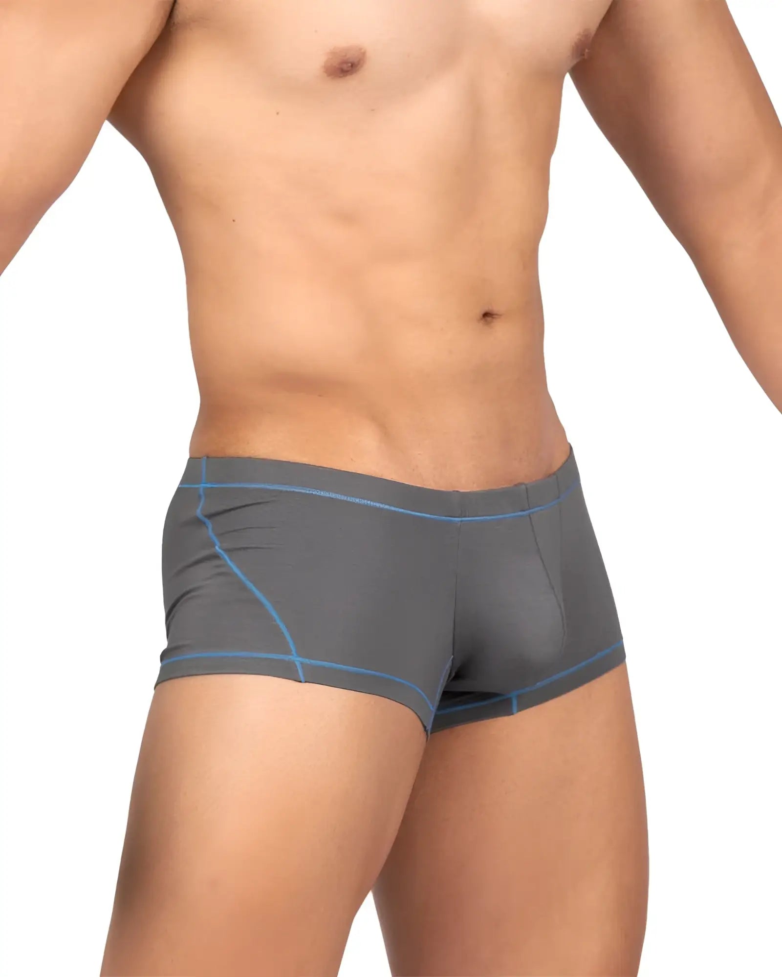 Private structure epus4570 prime elysian gray athletic hipster briefs with blue stitching accents