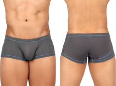 Private structure epus4570 prime elysian gray men’s briefs with light blue trim and subtle logo on the back side