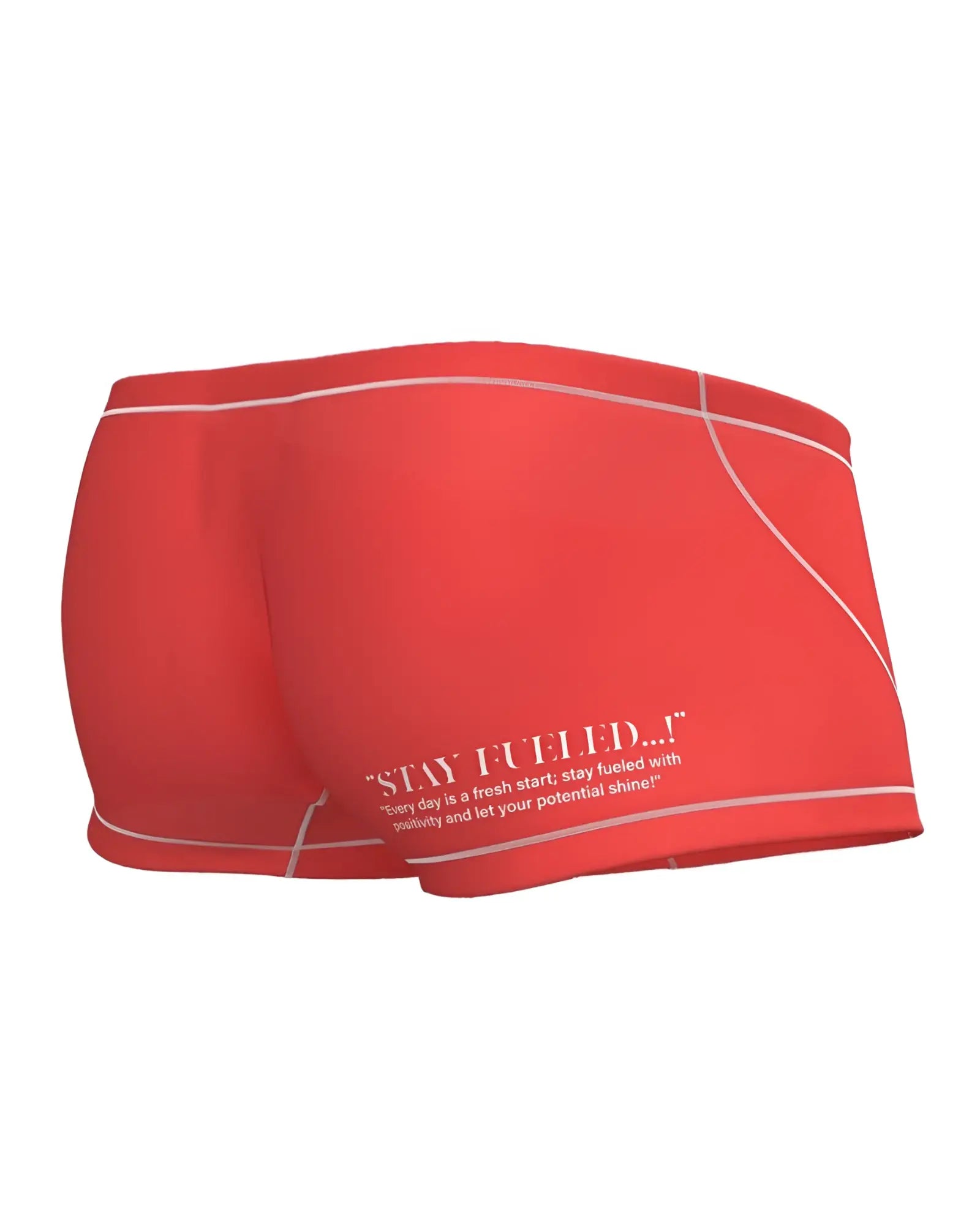 Red athletic briefs private structure epus4570 prime elysian hipster with white stitching and motivational quote on the side