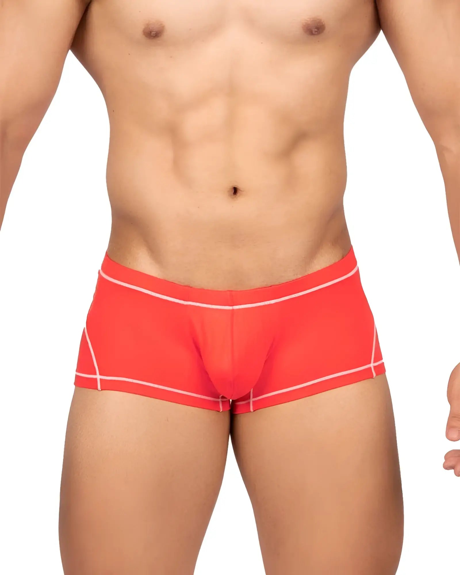 Bright red private structure epus4570 prime elysian hipster briefs with white trim and stitching details for athletic use