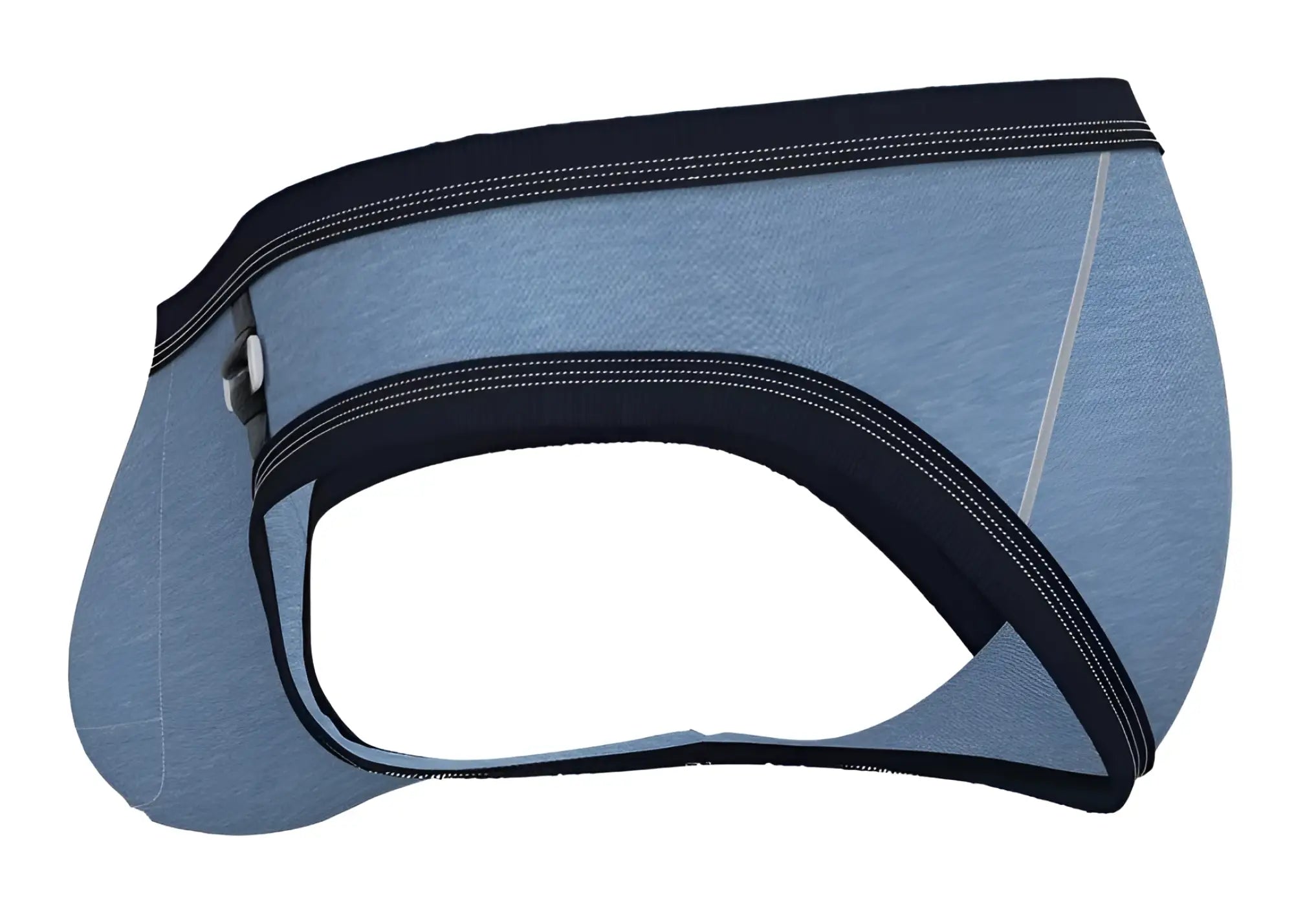 Private Structure LCUT4358 barn boy low rise mini briefs in blue denim style with black trim and white stitching