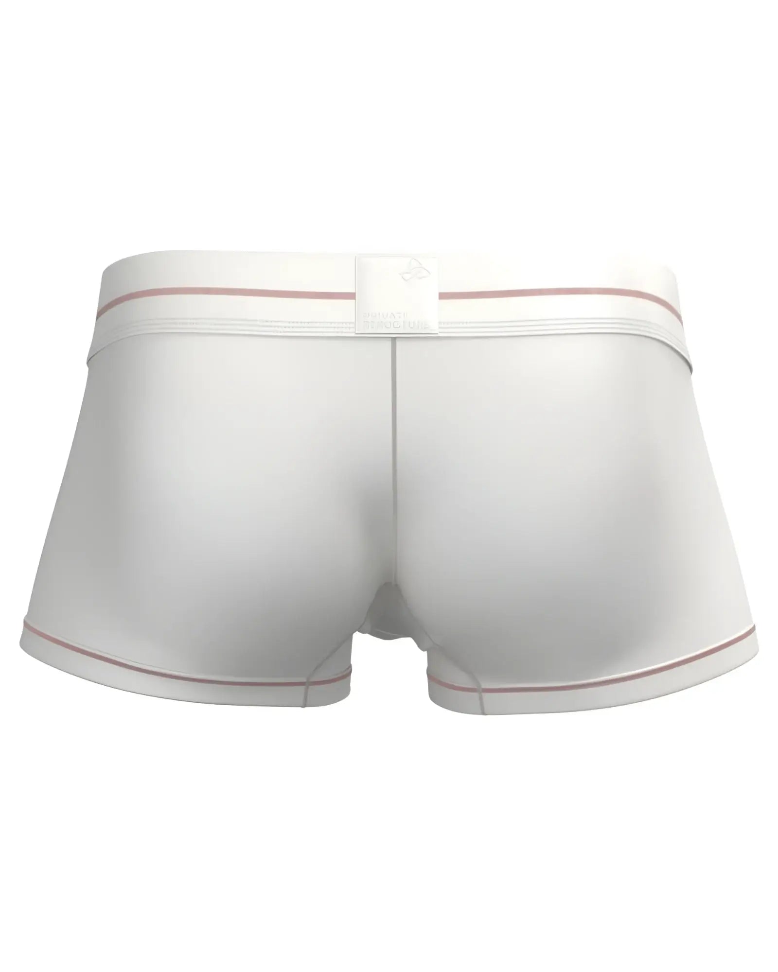 Private structure moux4103 mo lite contour white briefs with subtle pink trim on waistband and leg openings