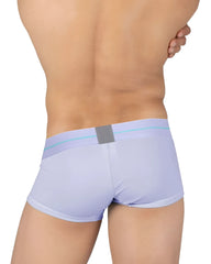Light purple private structure moux4103 mo lite mid waist trunk briefs with gray patch and light blue waistband trim
