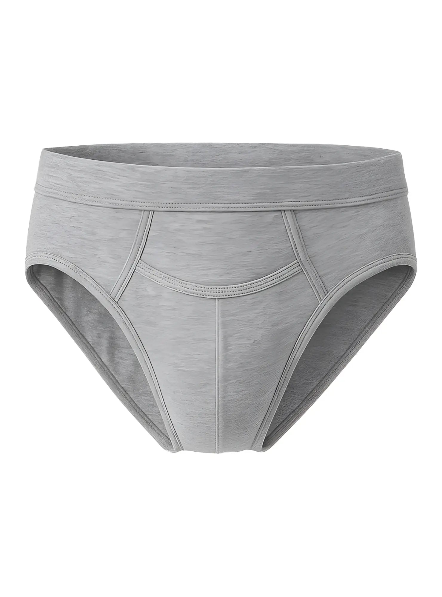 Purecomfort cotton brief in gray heathered cotton with comfortable elastic waistband and reinforced seams