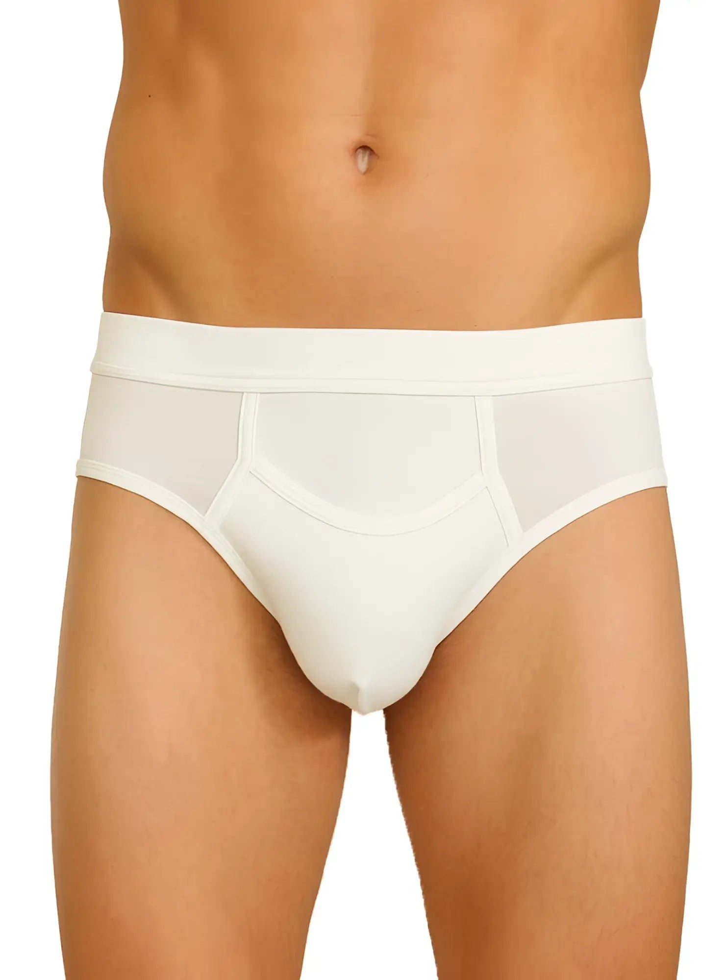 White men’s cotton briefs with a smooth seamless design and supportive waistband in PureComfort Cotton Brief style
