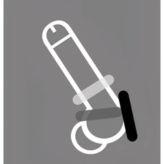 White outline illustration of a hand truck with black handle in rascal the d-ring glow x3 product design