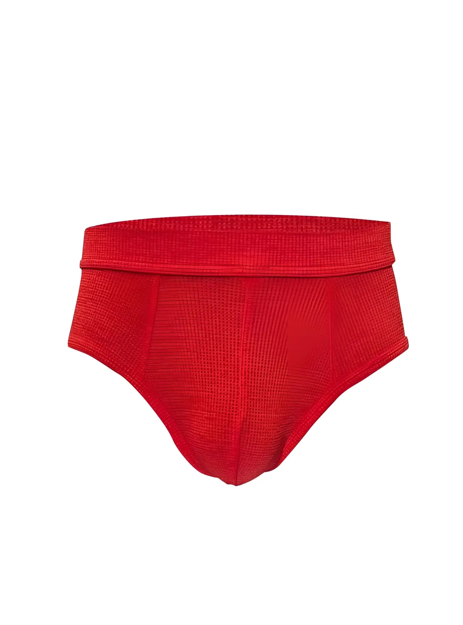 Red relax brief red textured briefs with ribbed waistband designed for comfortable everyday wear