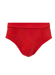 Red relax jockstrap in red ribbed cotton briefs with a snug contoured fit shown from the back side
