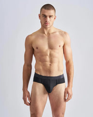 Black reign brief with smooth form-fitting design and subtle elastic waistband made from soft stretch fabric