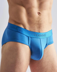 Bright blue reign brief men’s briefs with smooth form fitting design and elastic waistband for comfortable wear