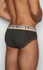 Black c-in2 brief 3313-068 with white and gray striped waistband designed for comfortable everyday wear