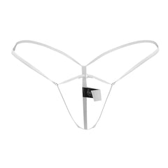 Roger smuth rs068 thongs white made of thin smooth elastic material with minimalist design and small metallic clasp