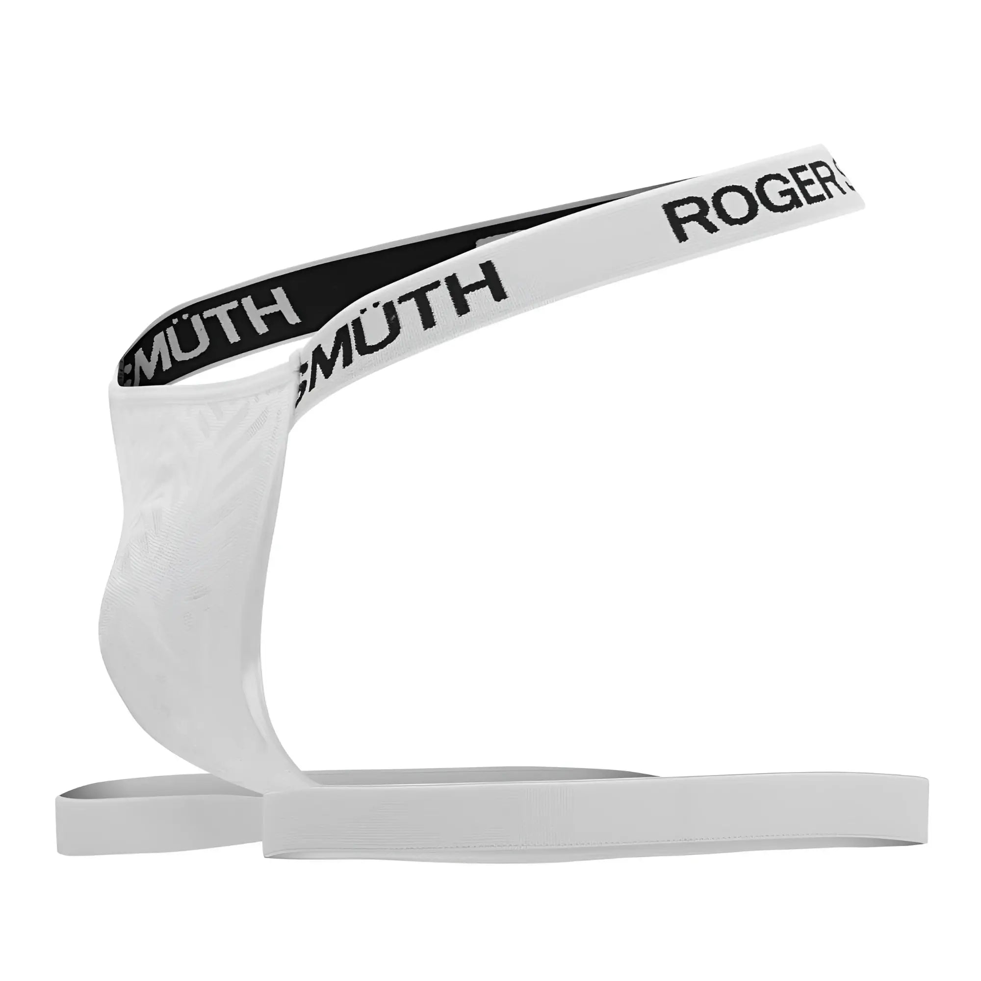 Roger smuth rs071 white men’s briefs with black waistband lettering and comfortable supportive design