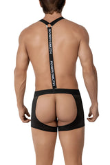 Black mesh roger smuith suspenders chaps jock boxer underwear back strap with white brand name size m