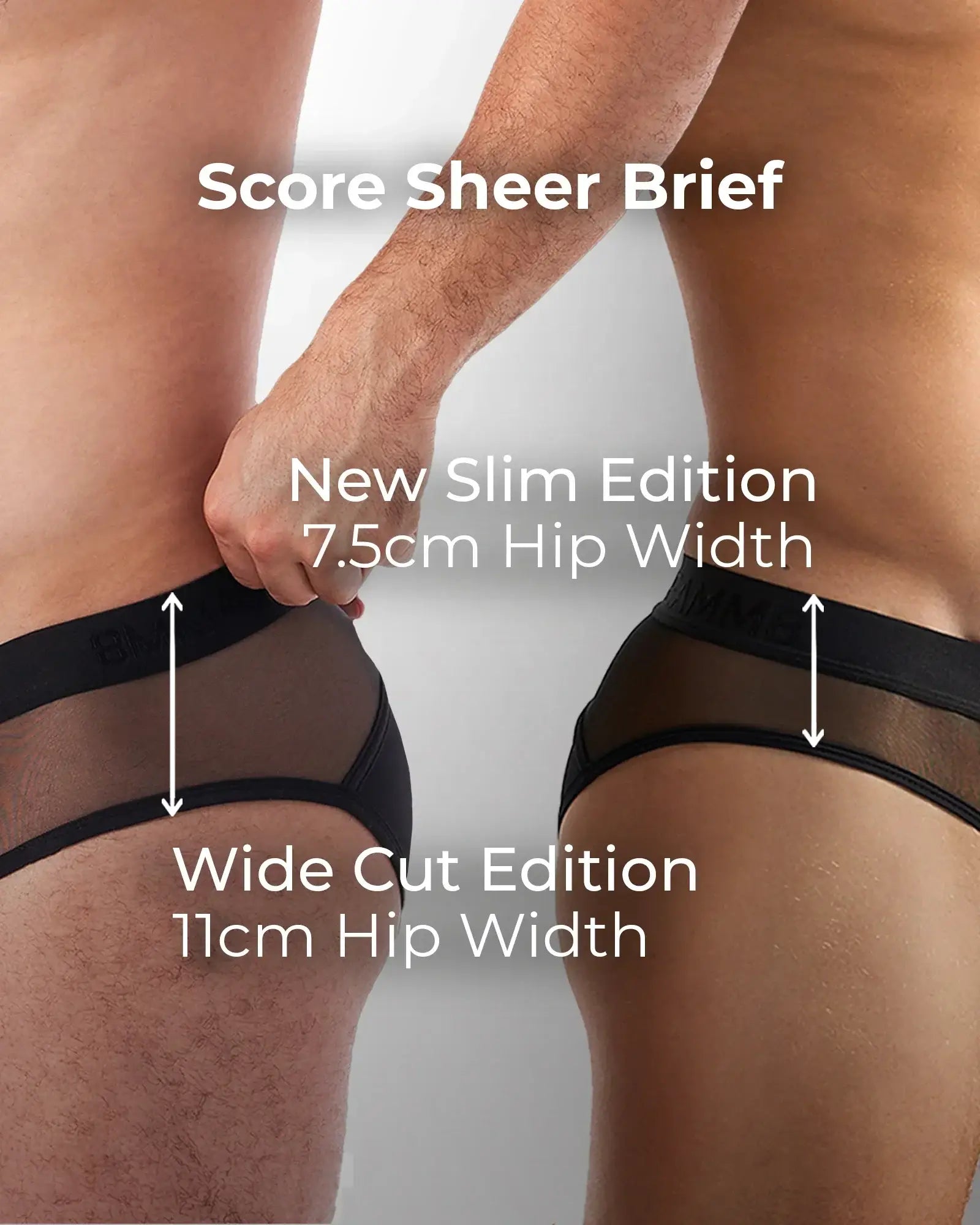 Black sheer briefs score sheer brief with solid waistband in new slim edition and wide cut edition styles