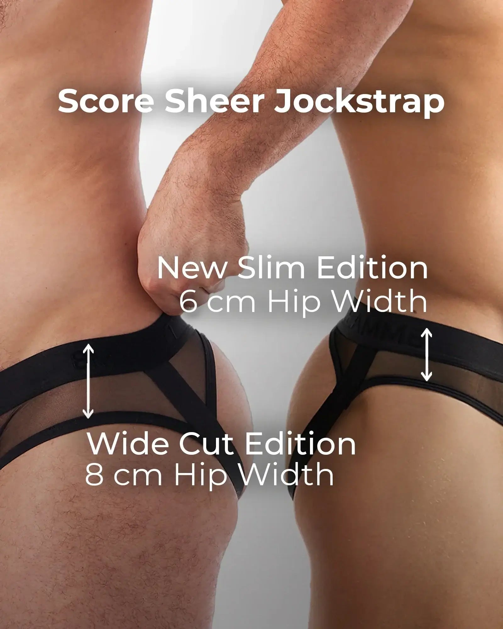 Black sheer jockstrap score sheer jock featuring slim or wide cut design made of transparent mesh material
