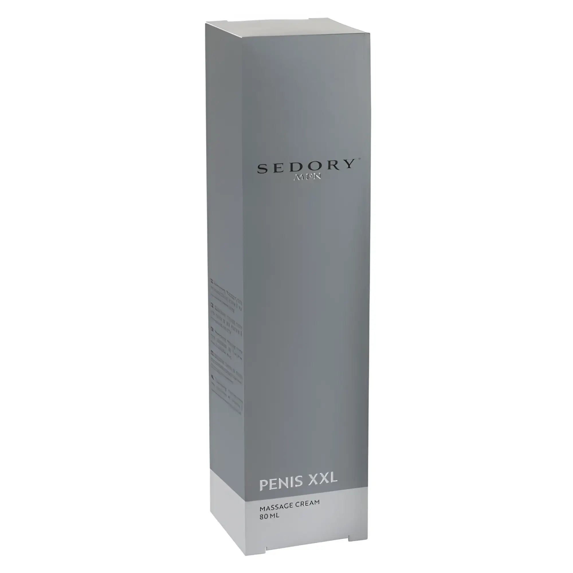 Sedory men’s penis xxl massage cream in a sleek silver rectangular box 80 ml for enhanced penis care