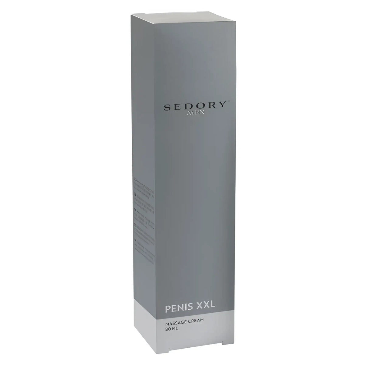Sedory men’s penis xxl massage cream in a sleek silver rectangular box 80 ml for enhanced penis care