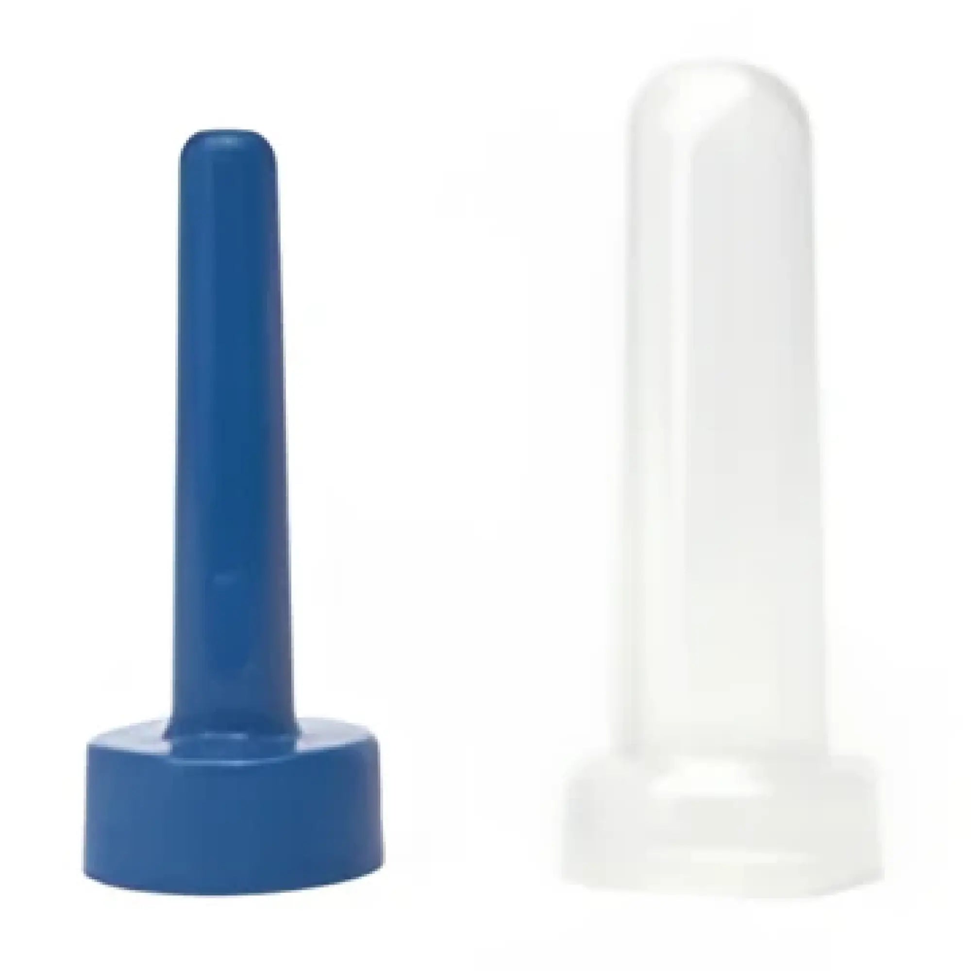 Blue plastic pipette with rounded base and transparent counterpart for precise liquid transfer in skwert product line