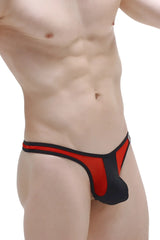 Slingshot Neuvit red red and black athletic-style thong with contoured design for active wear front view