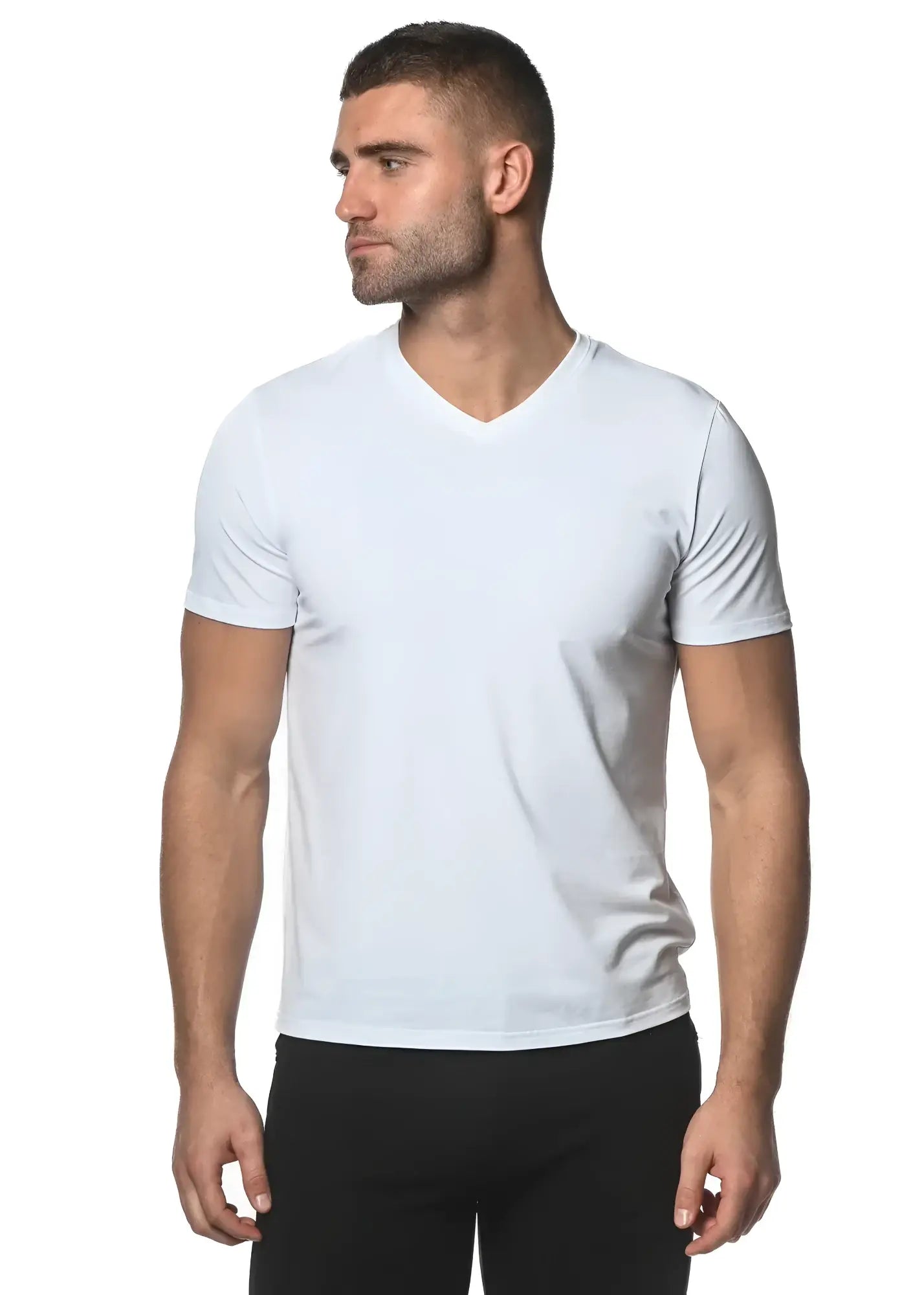 Sorona v-neck tee white short-sleeve t-shirt made from sorona fabric for comfortable everyday wear
