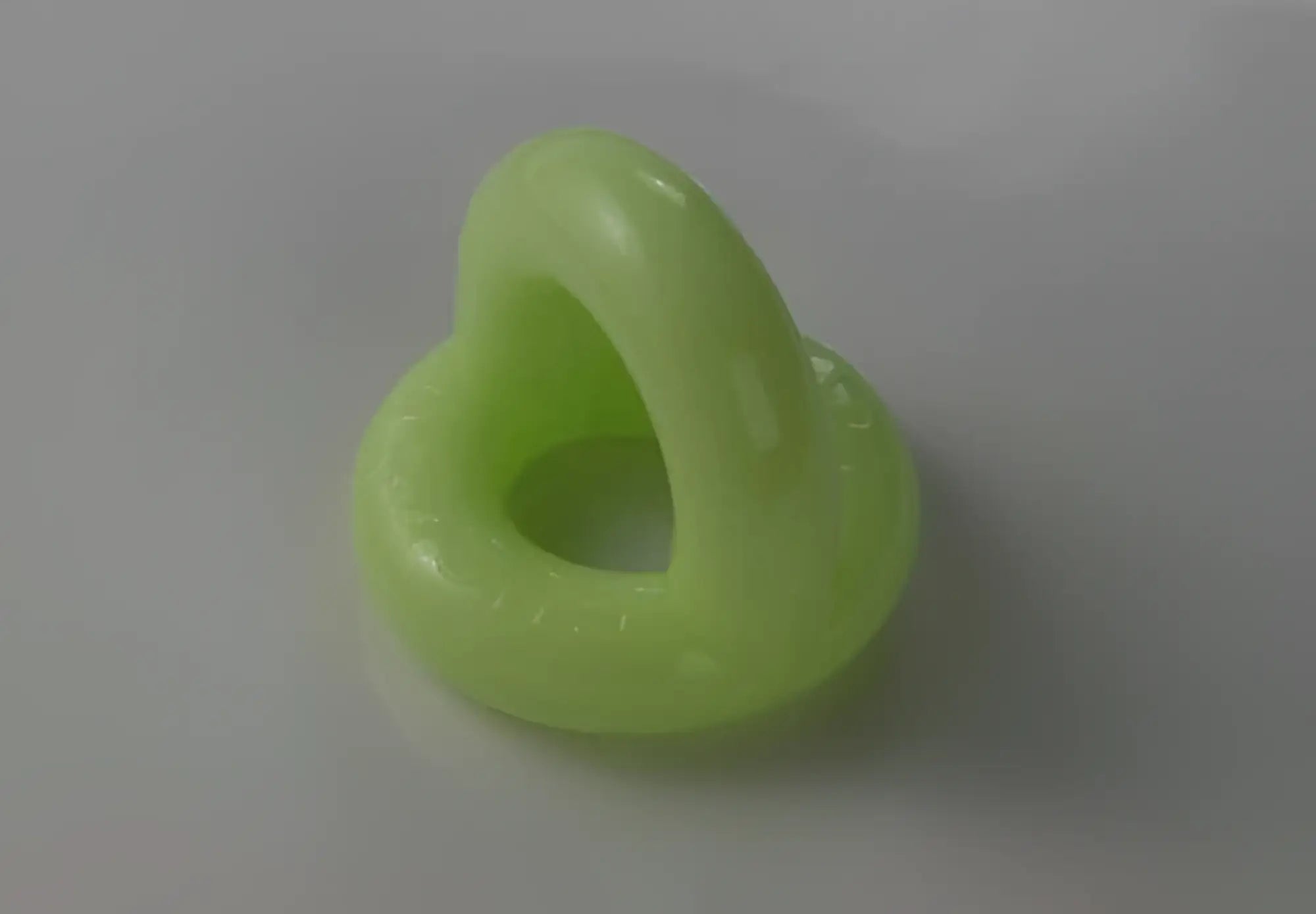 Lime-green silicone sport f-cker tpr c ring with heart-shaped cutout glow size one size
