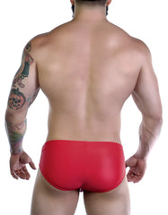 Sportivo bikini red glossy swim trunks made of smooth fabric ideal for active beach and pool use