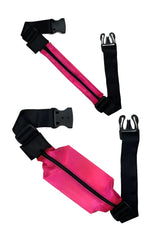 Ssb bag running belt bright pink athletic waist pouch with black zipper and adjustable straps for hands-free running