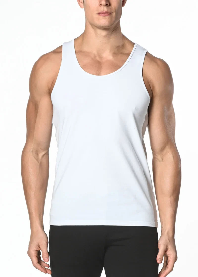 DÉBARDEUR EN MAILLOT EXTENSIBLE UNI