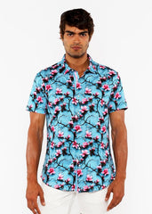 CHERRY BLOSSOMS 3D PRINT STRETCH KNIT SHIRT
