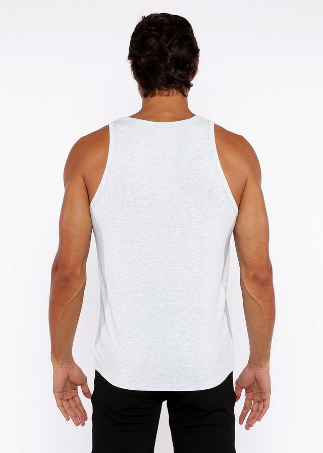 A white sleeveless rib modal tank top with a simple fitted design perfect for casual wear
