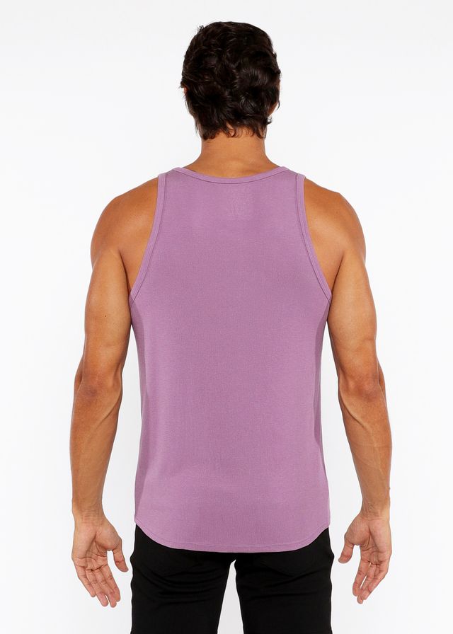 A sleek solid lavender rib modal tank top with a simple fitted design perfect for casual wear