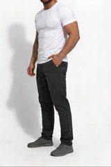 Jed North Men's Men's Fitted Chino Pants - Dark Gray