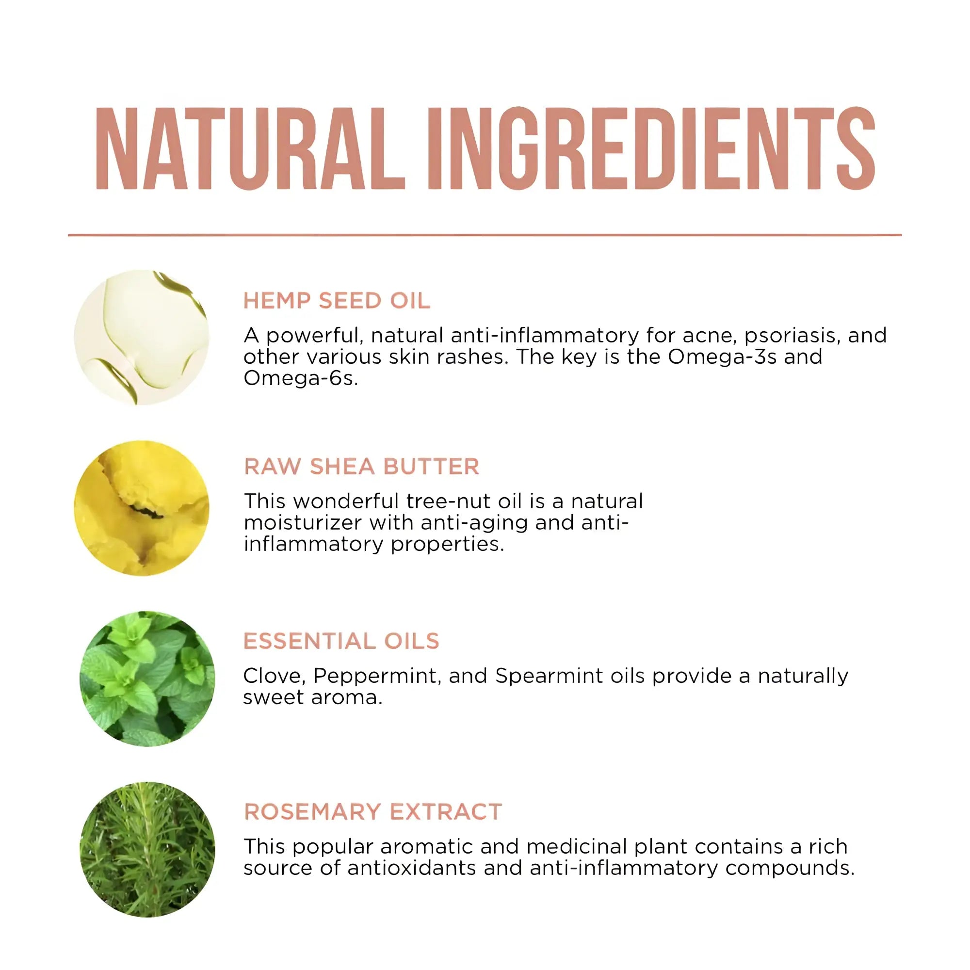 The back of a stay ready scrub product lists natural skincare ingredients like hemp seed oil shea butter and essential oils