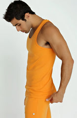 Orange sleeveless tank top sustain tank sun orange made from sustainable fabric for activewear and casual use