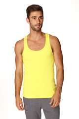 Bright yellow sleeveless sustain tank top with a simple fitted design perfect for casual and active wear