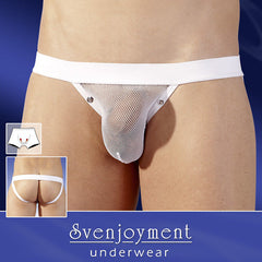 Svenjoyment Rivets Uplift Net Jock Strap Sous-vêtement Blanc 2100010 Taille L