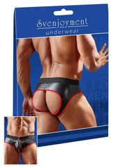 Svenjoyment Slip Jock Strap à Fermeture Éclair Sous-Vêtements Noir/Rouge 2120216 Taille S