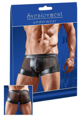 Svenjoyment Powernet Insert Wetlook Zipper Boxer Brief Unterwäsche Schwarz 2132141 Größe M